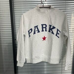 Parke Men's Light Gray Crewneck Sweatshirt with Navy Lettering